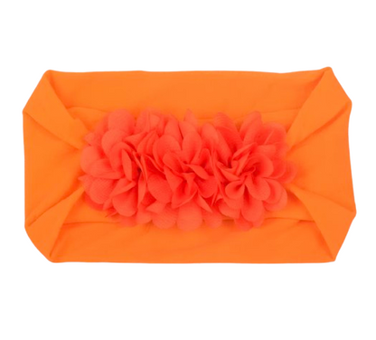 Soft Stretchy Baby Headband with Floral Turban Design – Newborn & Infant Hair Wrap (0–12 Months)