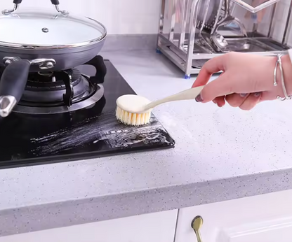 2-Pack Long Handle Kitchen Scrub Brush Non Slip Dish and Pot Cleaning Tool with Soft Bristles for Efficient Cleaning