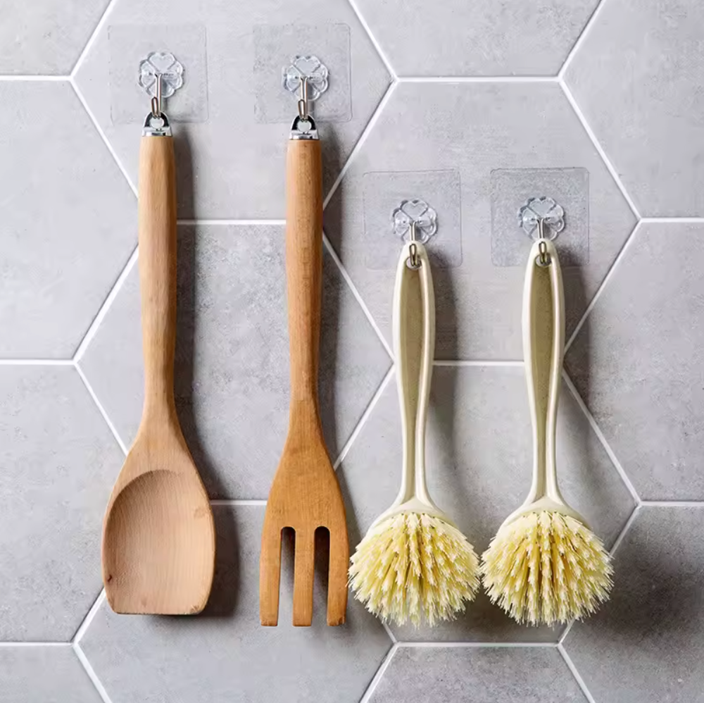 2-Pack Long Handle Kitchen Scrub Brush Non Slip Dish and Pot Cleaning Tool with Soft Bristles for Efficient Cleaning