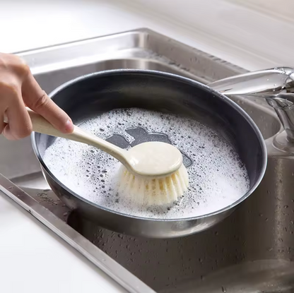 2-Pack Long Handle Kitchen Scrub Brush Non Slip Dish and Pot Cleaning Tool with Soft Bristles for Efficient Cleaning