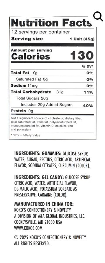 Koko’s Gummy Fries Dip N Lik Candy Gel 1.57oz – 2 Pack