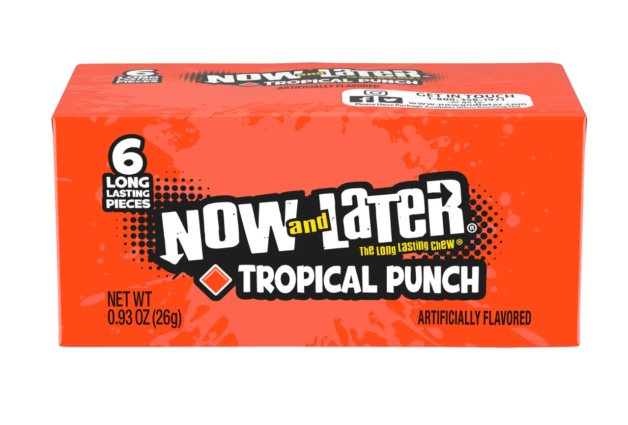 Now and Later Assorted Fruit Chewy Candy Bars 24 Count Variety Pack