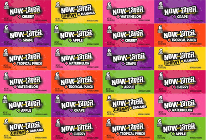 Now and Later Assorted Fruit Chewy Candy Bars 24 Count Variety Pack