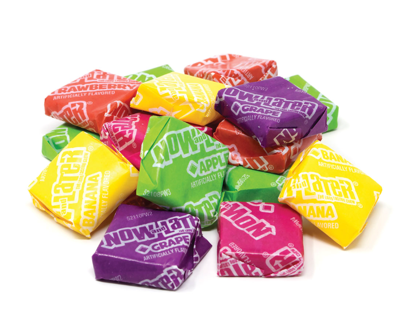 Now and Later Assorted Fruit Chewy Candy Bars 24 Count Variety Pack