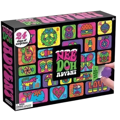 Nee Doh Advent Calendar – 24-Piece Blind Box Squishy Fidget Toy Set for Stress Relief