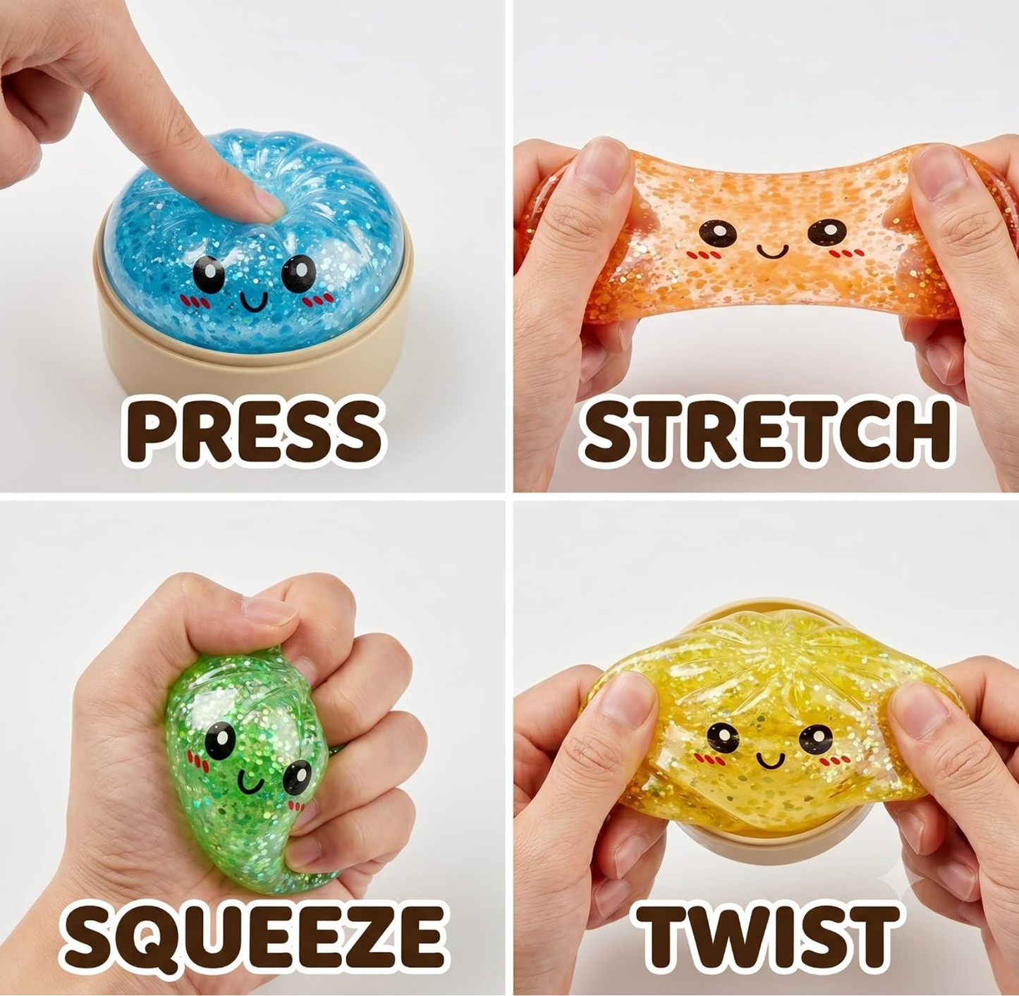 Glitter Squishy Dumpling Blind Box Stress Relief Toy – Quick-Rebound Sensory Squeeze Ball