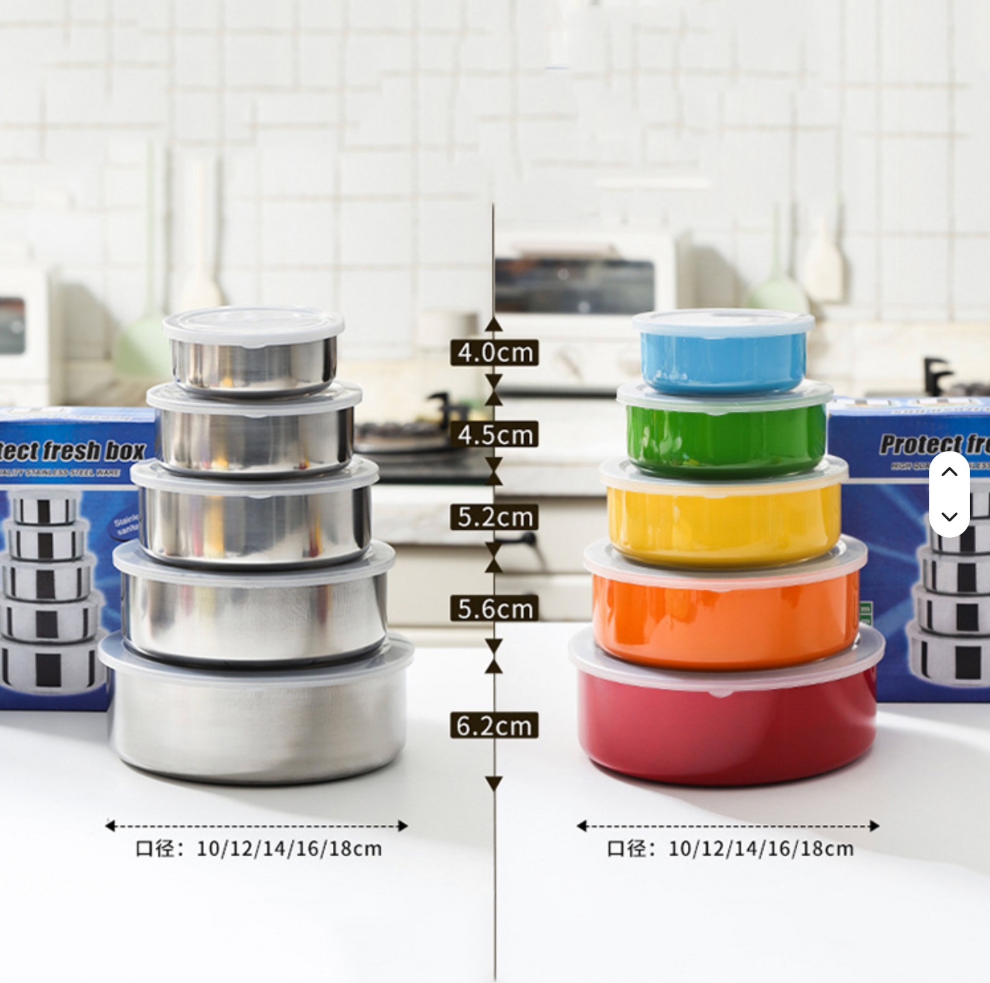 5-Piece Stainless Steel Airtight Food Storage Container Set