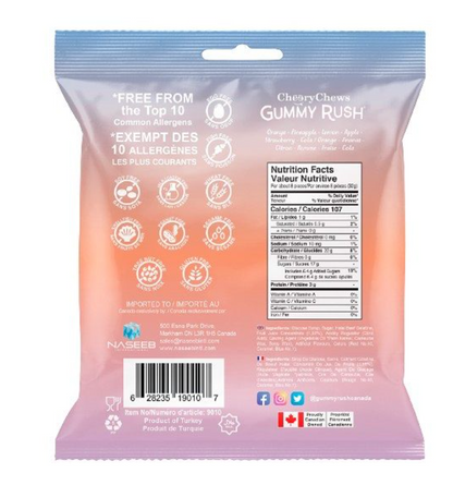 Gummy Rush Sour Party Mix Gummy Candy, 3.17 oz Bags, 2-Pack