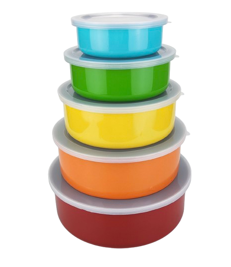 5-Piece Stainless Steel Airtight Food Storage Container Set