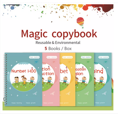 5-Piece Reusable Magic Groove Copybook Set