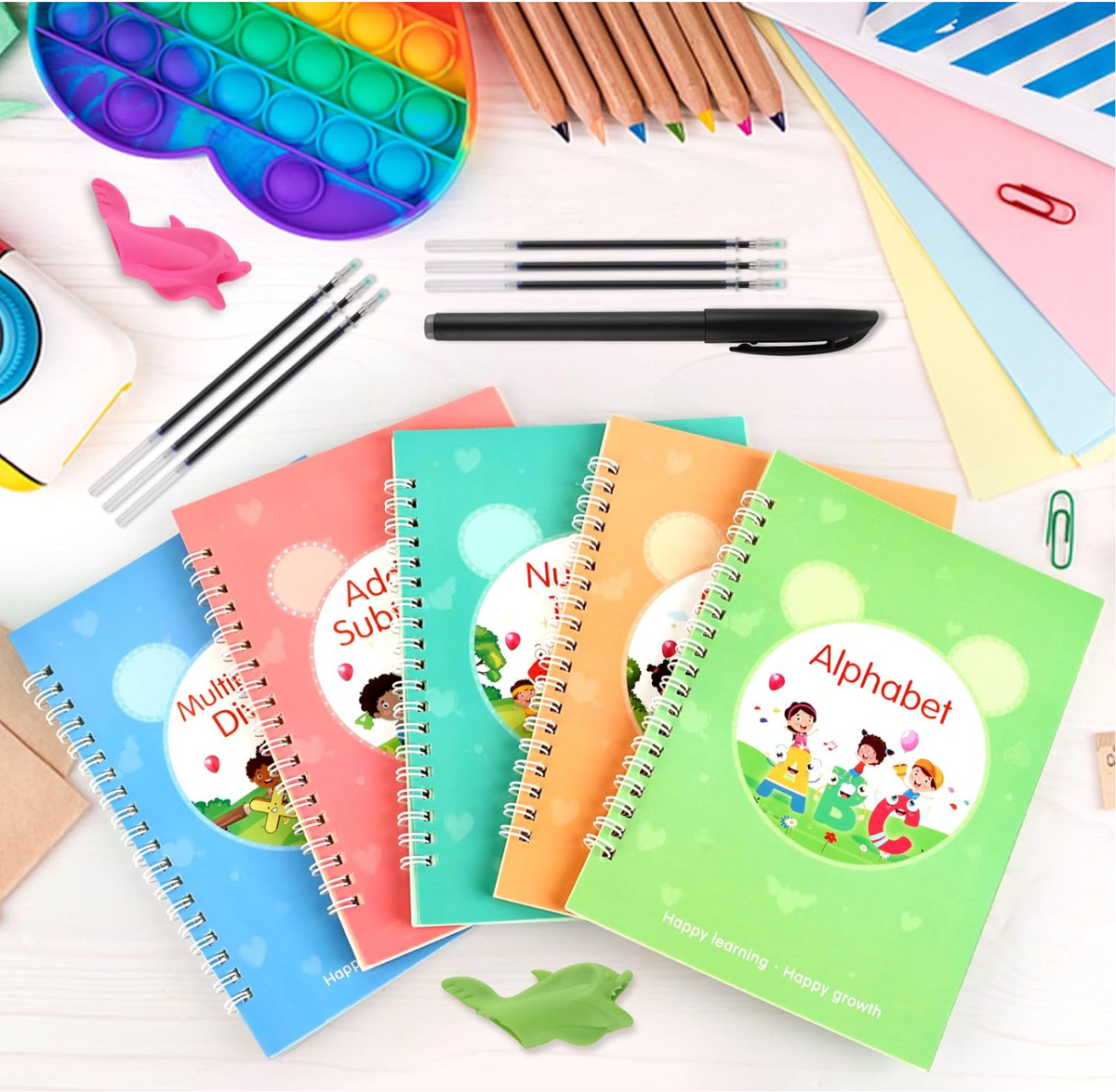 5-Piece Reusable Magic Groove Copybook Set