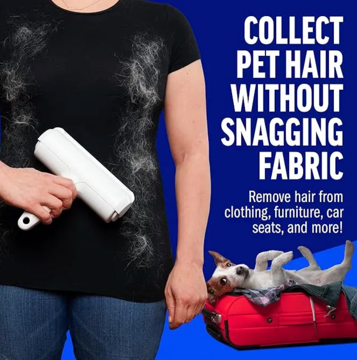Pet Hair Remover Roller Brush – Reusable Lint Cleaner for Dogs & Cats