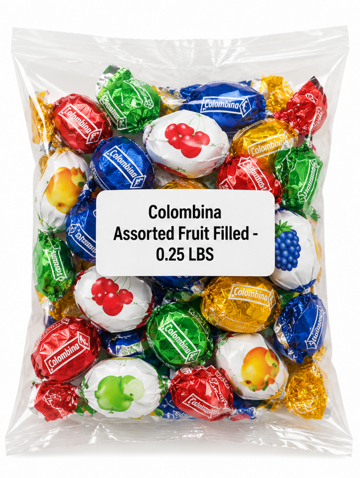 Colombina Assorted Fruit Filled Hard Candy Drops – 0.25 lb Bulk Bag