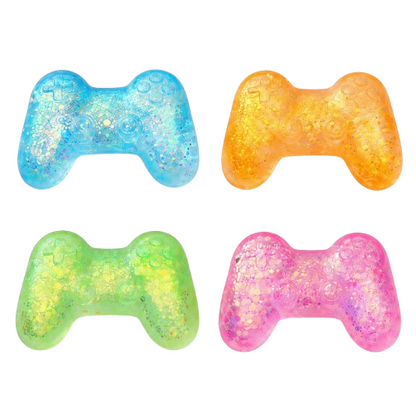 Game Controller Squishy Stress Relief Toys – 2-Pack Glitter Sensory Fidget Toys, Random Assorted Colors