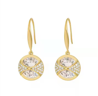 Elegant Spider Web Gold-Plated Crystal Drop Earrings
