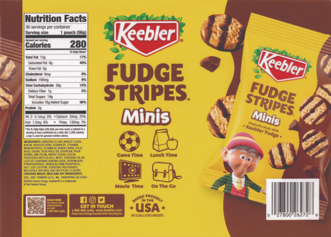 2-Pack Keebler Fudge Stripes Minis Cookies 2 oz