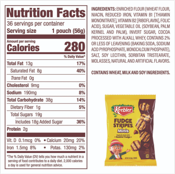 2-Pack Keebler Fudge Stripes Minis Cookies 2 oz