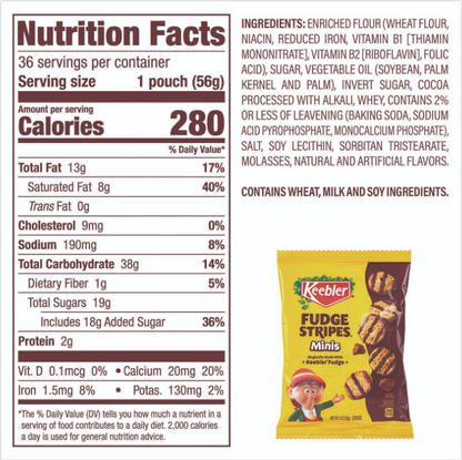 2-Pack Keebler Fudge Stripes Minis Cookies 2 oz