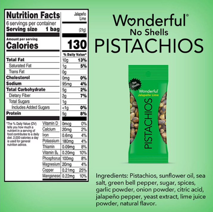 2-Pack of Wonderful Pistachios – No Shells Variety