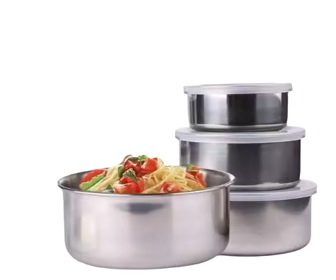 5-Piece Stainless Steel Airtight Food Storage Container Set