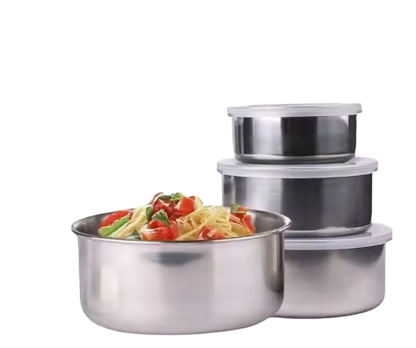 5-Piece Stainless Steel Airtight Food Storage Container Set