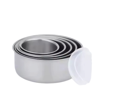 5-Piece Stainless Steel Airtight Food Storage Container Set