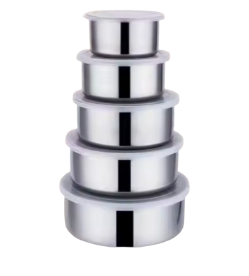 5-Piece Stainless Steel Airtight Food Storage Container Set