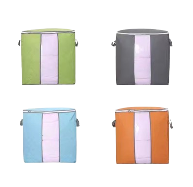 2-Pack Large Foldable Storage Bag with Handles – Transparent Front Window