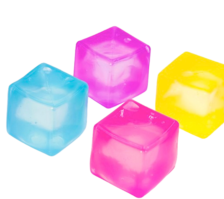 2-Inch (2-Pack) Ice Cube Stress Relief Toy – Press-and-Squeeze Sensory Fidget Cube