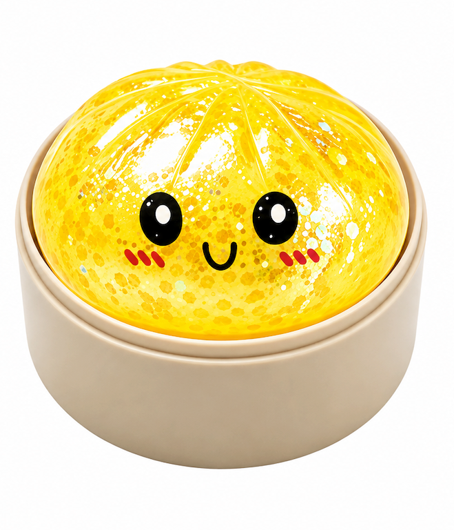 2-Pack Mini Glitter Squishy Dumpling Blind Box Stress Relief Toy – Quick-Rebound Sensory Squeeze Ball