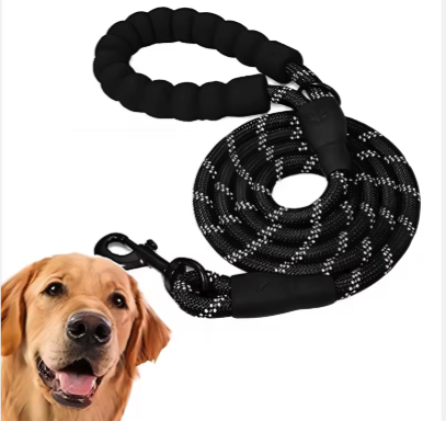 Reflective Braided Nylon Dog Leash with Padded Handle