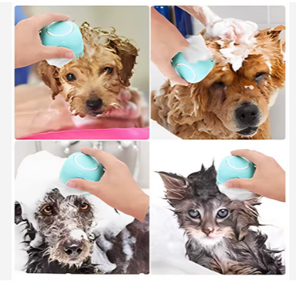 Silicone Pet Bath Brush with Shampoo Dispenser