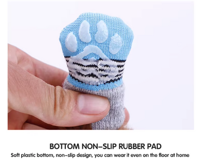 Cute Cartoon Non-Slip Pet Socks for Dogs and Cats – 4 Pcs Set