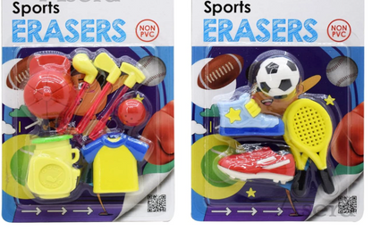 Sports-Themed 3D Mini Eraser Sets