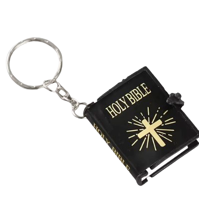 Mini English Holy Bible Keychain with Cross Cover – Pocket Scripture Book Keyring
