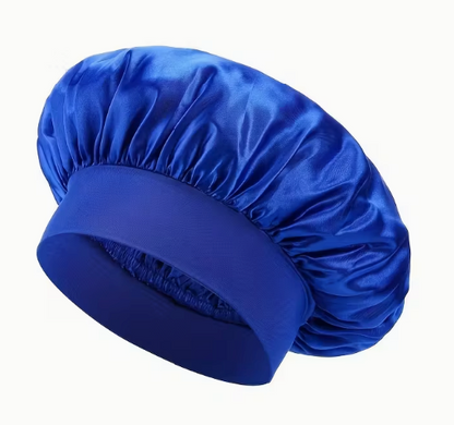 Satin Sleep Bonnet with Wide Elastic Band – Soft Protective Night Cap