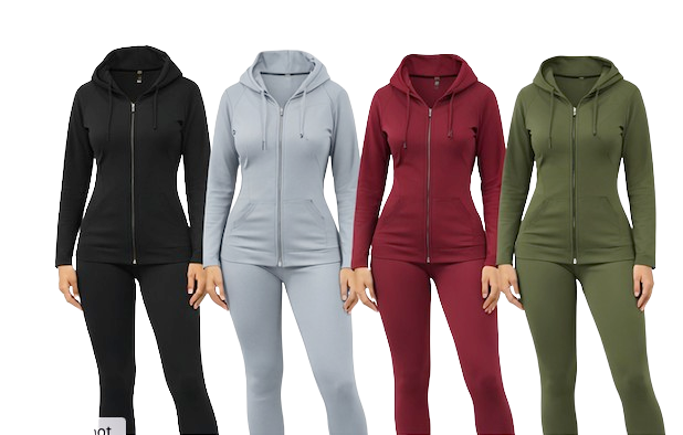 Julia by LoveJ Women's Seamless Zip-Up Hoodie Jacket & Leggings Set (2-Piece)