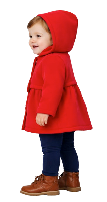 Unik Baby Girls Hooded Jacket with Bow Detail (Sizes 2–4)