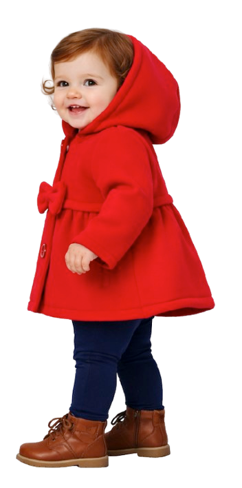 Unik Baby Girls Hooded Jacket with Bow Detail (Sizes 2–4)