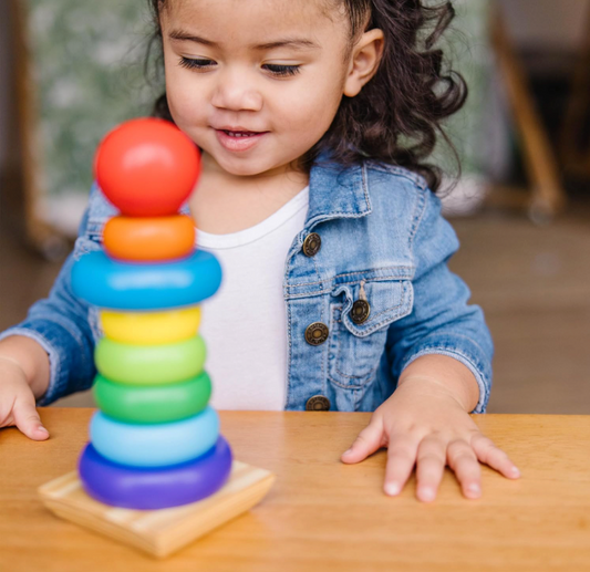 Wooden Stacking Ring Toy – Educational Colorful Baby Stacker for Early Learning