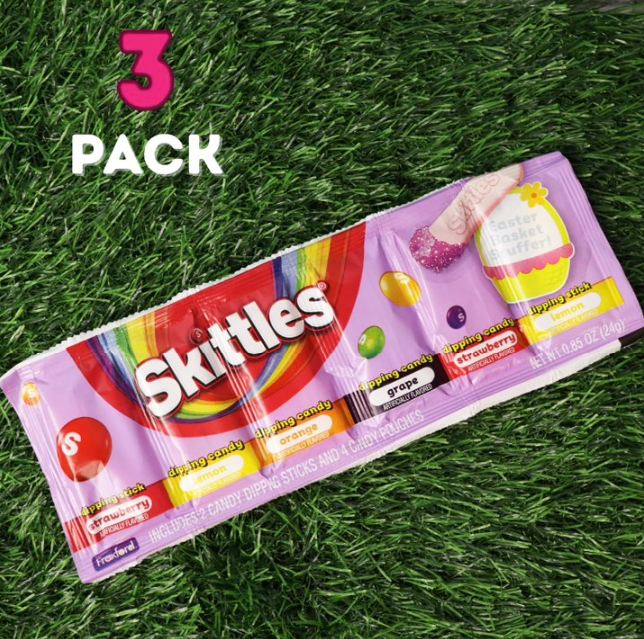 Skittles Dig N’ Dip Candy Strip with Dipping Sticks – 3 Pack, 0.85 oz