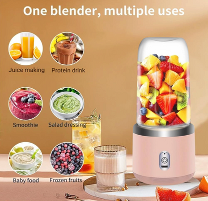 400ml Mini Electric Portable Juicer – USB Rechargeable Travel Blender