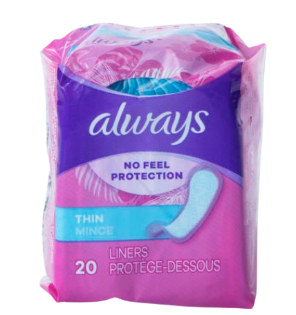 Always® Thin Liners – No Feel Protection – 20 Count, 2-Pack