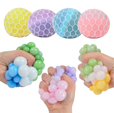 Safe Haven & CO 2-Pack Mesh Stress Balls – Sensory Squeeze Toys for Kids, Anxiety Relief & ADHD Support