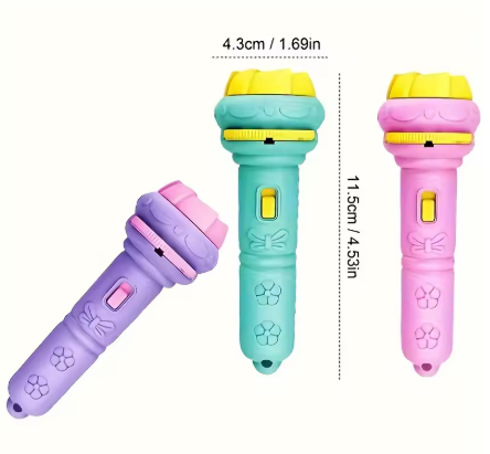 Cartoon Animal Flashlight Projector Torch Toy – Cute Bedtime Story Light for Kids