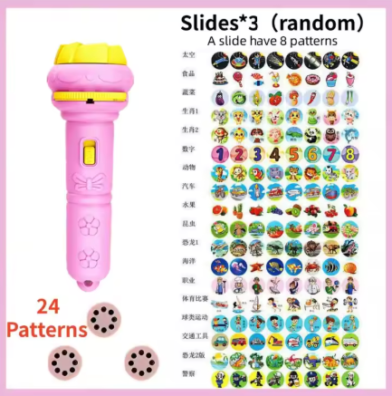 Cartoon Animal Flashlight Projector Torch Toy – Cute Bedtime Story Light for Kids