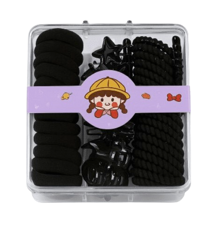 Safe Haven & CO 25-Piece Kids Pastel Hair Tie and Clip Set – Colorful Elastic Bands with Cute Accessories