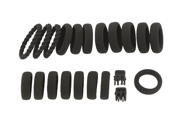 Safe Haven & CO 25-Piece Kids Pastel Hair Tie and Clip Set – Colorful Elastic Bands with Cute Accessories