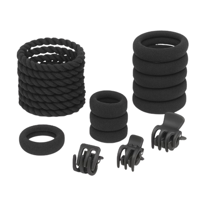 Safe Haven & CO 25-Piece Kids Pastel Hair Tie and Clip Set – Colorful Elastic Bands with Cute Accessories