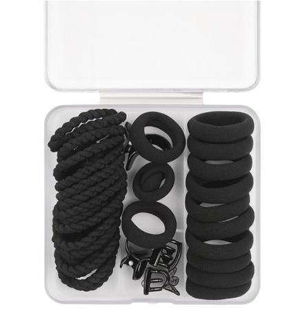 Safe Haven & CO 25-Piece Kids Pastel Hair Tie and Clip Set – Colorful Elastic Bands with Cute Accessories